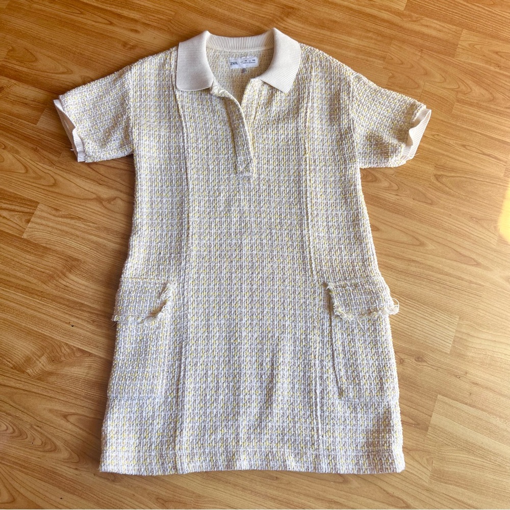 ZARA Girl Elegant Cream Polo Dress